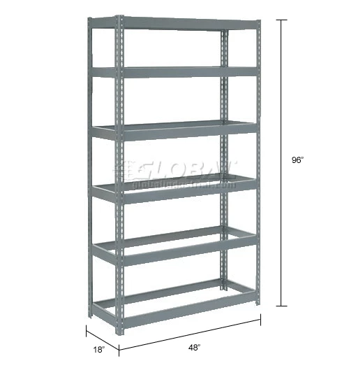 Global Industrial Extra Heavy Duty Shelving 48"W x 18"D x 96"H With 6 Shelves, No Deck, Gray 15 Global Industrial Extra Heavy Duty Shelving 48"W x 18"D x 96"H With 6 Shelves, No Deck, Gray - Image 15
