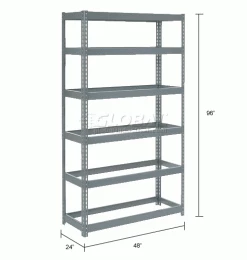 Global Industrial™ Extra Heavy Duty Shelving 48"W x 24"D x 96"H With 6 Shelves, No Deck 18 Global Industrial™ Extra Heavy Duty Shelving 48"W x 24"D x 96"H With 6 Shelves, No Deck -Shelving Sales Store 255561 dim