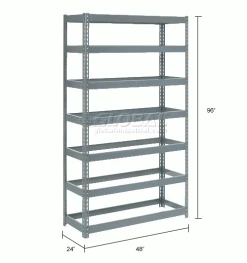 Global Industrial™ Extra Heavy Duty Shelving 48"W x 24"D x 96"H With 7 Shelves, No Deck -Shelving Sales Store 255567 dim