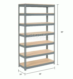 Global Industrial Extra Heavy Duty Shelving 48"W x 24"D x 96"H With 7 Shelves, Wood Deck, Gry 34 Global Industrial Extra Heavy Duty Shelving 48"W x 24"D x 96"H With 7 Shelves, Wood Deck, Gry -Shelving Sales Store 255591 dim