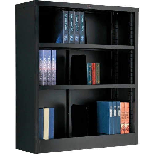 Interion By Global Industrial Interion® All Steel Bookcase 36" W x 12" D x 42" H Black 3 Openings 1 Interion By Global Industrial Interion® All Steel Bookcase 36" W x 12" D x 42" H Black 3 Openings