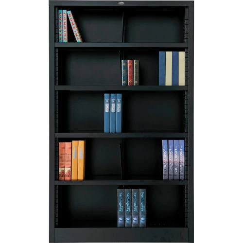 Interion By Global Industrial Interion® All Steel Bookcase 36" W x 12" D x 60" H Black 5 Openings 3 Interion By Global Industrial Interion® All Steel Bookcase 36" W x 12" D x 60" H Black 5 Openings - Image 3