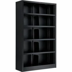 Interion By Global Industrial Interion® All Steel Bookcase 36" W x 12" D x 60" H Black 5 Openings 22 Interion By Global Industrial Interion® All Steel Bookcase 36" W x 12" D x 60" H Black 5 Openings -Shelving Sales Store 277441BK 03