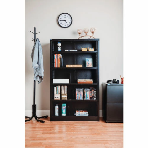 Interion By Global Industrial Interion® All Steel Bookcase 36" W x 12" D x 60" H Black 5 Openings 1 Interion By Global Industrial Interion® All Steel Bookcase 36" W x 12" D x 60" H Black 5 Openings