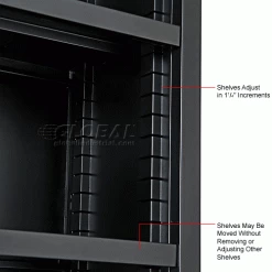 Interion By Global Industrial Interion® All Steel Bookcase 36" W x 12" D x 84" H Black 7 Openings -Shelving Sales Store 277442BK 3wco