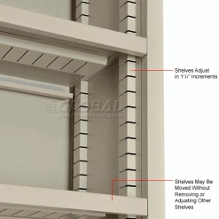 Interion By Global Industrial Interion® All Steel Bookcase 36" W x 12" D x 84" H Putty 7 Openings -Shelving Sales Store 277442PY 3wco