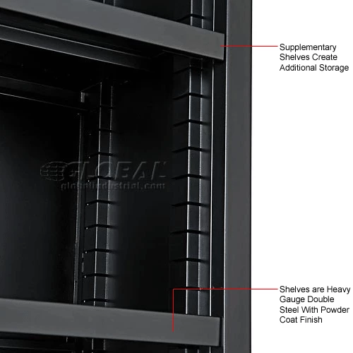 Interion By Global Industrial Interion® Extra Black Shelf For All Steel Bookcase 4 Interion By Global Industrial Interion® Extra Black Shelf For All Steel Bookcase - Image 4