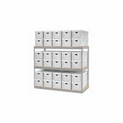 Global Industrial™ Record Storage Rack With Boxes 72"W x 30"D x 60"H - Gray