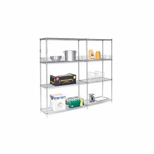 Nexel® Poly-Z-Brite®, 4 Tier, Wire Shelving Add-On Unit, 60"W x 21"D x 86"H 1 Nexel® Poly-Z-Brite®, 4 Tier, Wire Shelving Add-On Unit, 60"W x 21"D x 86"H