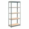 Global Industrial™ Heavy Duty Shelving 36"W x 18"D x 60"H With 5 Shelves - Wood Deck - Gray