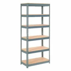 Global Industrial™ Extra Heavy Duty Shelving 36"W x 18"D x 60"H With 6 Shelves, Wood Deck, Gry