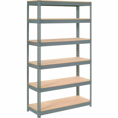 Global Industrial Extra Heavy Duty Shelving 48"W x 24"D x 84"H With 6 Shelves, Wood Deck, Gry 1 Global Industrial Extra Heavy Duty Shelving 48"W x 24"D x 84"H With 6 Shelves, Wood Deck, Gry