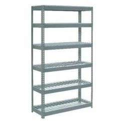 Global Industrial™ Extra Heavy Duty Shelving 48"W x 24"D x 96"H With 6 Shelves, Wire Deck, Gry