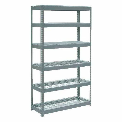Global Industrial Extra Heavy Duty Shelving 48"W x 24"D x 96"H With 6 Shelves, Wire Deck, Gry 1 Global Industrial Extra Heavy Duty Shelving 48"W x 24"D x 96"H With 6 Shelves, Wire Deck, Gry