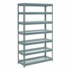 Global Industrial™ Extra Heavy Duty Shelving 48"W x 18"D x 96"H With 7 Shelves, Wire Deck, Gry