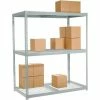 Global Industrial Wide Span Rack 60Wx24Dx60H, 3 Shelves Wire Deck 1200 Lb Cap. Per Level, Gray