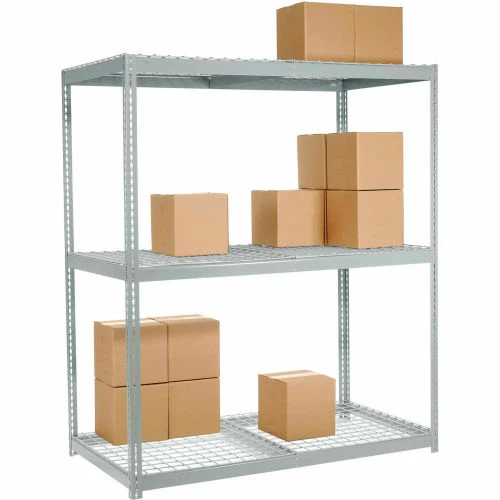 Global Industrial Wide Span Rack 60Wx24Dx60H, 3 Shelves Wire Deck 1200 Lb Cap. Per Level, Gray 1 Global Industrial Wide Span Rack 60Wx24Dx60H, 3 Shelves Wire Deck 1200 Lb Cap. Per Level, Gray
