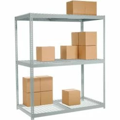 Global Industrial Wide Span Rack 48Wx36Dx84H, 3 Shelves Wire Deck 1200 Lb Cap. Per Level, Gray
