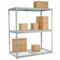 Global Industrial Wide Span Rack 48Wx48Dx96H, 3 Shelves Wire Deck 1200 Lb Cap. Per Level, Gray