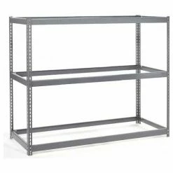 Global Industrial™ Wide Span Rack 48Wx48Dx96H, 3 Shelves No Deck 1200 Lb Cap. Per Level, Gray