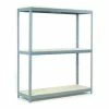 Global Industrial Wide Span Rack 72Wx48Dx60H, 3 Shelves Wood Deck 900 Lb Cap. Per Level, Gray