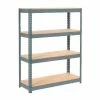 Global Industrial Extra Heavy Duty Shelving, Wood Deck, 4 Shelves, 48"Wx12"Dx60"H, Gray
