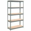 Global Industrial Extra Heavy Duty Shelving 48"W x 24"D x 84"H With 5 Shelves, Wood Deck, Gry