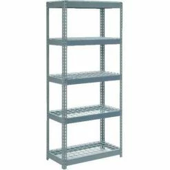 Global Industrial™ Extra Heavy Duty Shelving 36"W x 18"D x 84"H With 5 Shelves, Wire Deck, Gry
