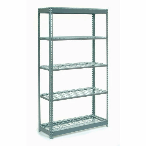 Global Industrial Extra Heavy Duty Shelving 48"W x 24"D x 96"H With 5 Shelves, Wire Deck, Gry 1 Global Industrial Extra Heavy Duty Shelving 48"W x 24"D x 96"H With 5 Shelves, Wire Deck, Gry
