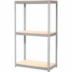 Global Industrial™ Expandable Starter Rack 48x24x84 3 Level Wood Deck 1500 lb. Cap Per Deck GRY