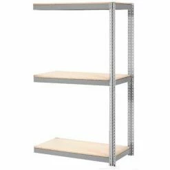 Global Industrial™ Expandable Add-On Rack 36x18x84 3 Level Wood Deck 1500 lb. Cap Per Level GRY