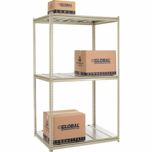 Global Industrial High Capacity Starter Rack 48x24x843 Level Steel Deck 1500lb Per Shelf Tan 1 Global Industrial High Capacity Starter Rack 48x24x843 Level Steel Deck 1500lb Per Shelf Tan