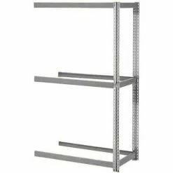 Global Industrial™ Expandable Add-On Rack 48Wx12Dx84H, 3 Levels No Deck 1500 Lb Per Level, Gray