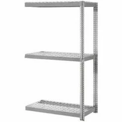 Global Industrial™ Expandable Add-On Rack 36x18x84 3 Level Wire Deck 1500 lb. Cap Per Level GRY