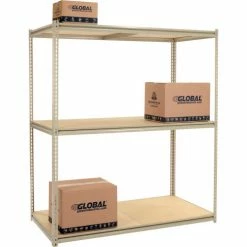 Global Industrial™ High Capacity Starter Rack 72x48x843 Levels Wood Deck 1000lb Per Shelf Tan