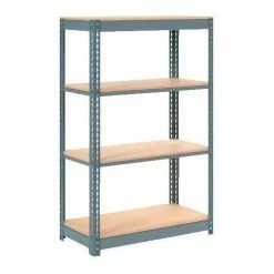 Global Industrial™ Heavy Duty Shelving 36"W x 12"D x 72"H With 4 Shelves - Wood Deck - Gray