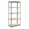 Global Industrial™ Heavy Duty Shelving 36"W x 18"D x 72"H With 5 Shelves - Wood Deck - Gray