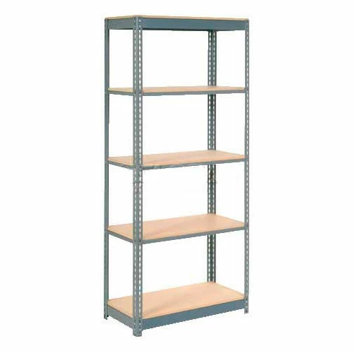 Global Industrial™ Heavy Duty Shelving 36"W x 18"D x 72"H With 5 Shelves - Wood Deck - Gray 1 Global Industrial™ Heavy Duty Shelving 36"W x 18"D x 72"H With 5 Shelves - Wood Deck - Gray