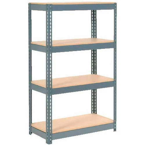 Global Industrial Extra Heavy Duty Shelving 36"W x 24"D x 72"H With 4 Shelves, Wood Deck, Gry 1 Global Industrial Extra Heavy Duty Shelving 36"W x 24"D x 72"H With 4 Shelves, Wood Deck, Gry