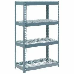 Global Industrial™ Extra Heavy Duty Shelving 36"W x 12"D x 72"H With 4 Shelves, Wire Deck, Gry