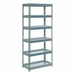 Global Industrial™ Extra Heavy Duty Shelving 36"W x 24"D x 72"H With 6 Shelves, Wire Deck, Gry