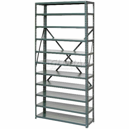 Global Industrial Steel Open Shelving 10 Shelves No Bin - 36x18x73 1 Global Industrial Steel Open Shelving 10 Shelves No Bin - 36x18x73