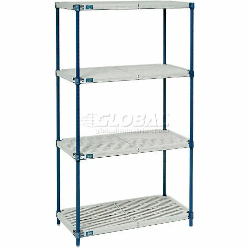 Nexel®, Nexelite®, 4 Tier, Vented Plastic Mat Shelving Unit, 48"W x 21"D x 63"H 1 Nexel®, Nexelite®, 4 Tier, Vented Plastic Mat Shelving Unit, 48"W x 21"D x 63"H