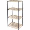 Nexel®, Nexelite®, 4 Tier, Vented Plastic Mat Shelving Unit, 30"W x 18"D x 86"H