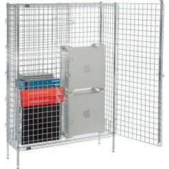 Nexel® Chrome, Security Shelving Unit, 48"W x 14"D x 66"H