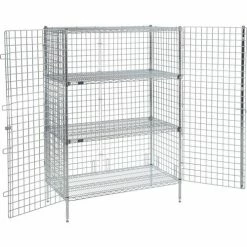 Nexel® Chrome, Security Shelving Unit, 2 Quick Adjust Shelves, 36"W x 24"D x 66"H -Shelving Sales Store 320928C2 02