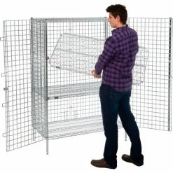 Nexel® Chrome, Security Shelving Unit, 2 Quick Adjust Shelves, 36"W x 24"D x 66"H -Shelving Sales Store 320928C2 03