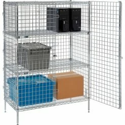 Nexel® Chrome, Security Shelving Unit, 2 Quick Adjust Shelves, 36"W x 24"D x 66"H -Shelving Sales Store 320928C2 04