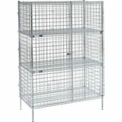 Nexel® Chrome, Security Shelving Unit, 2 Quick Adjust Shelves, 36"W x 24"D x 66"H -Shelving Sales Store 320928C2 05