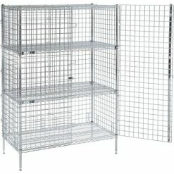 Nexel® Chrome, Security Shelving Unit, 2 Quick Adjust Shelves, 36"W x 24"D x 66"H -Shelving Sales Store 320928C2 06